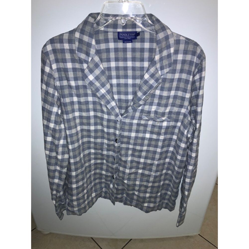 Pendleton plaid Blue/Grey Long-sleeve Pajama‎ top men’s L